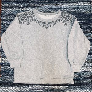 AE Embroidered Heather Grey Balloon Sweatshirt